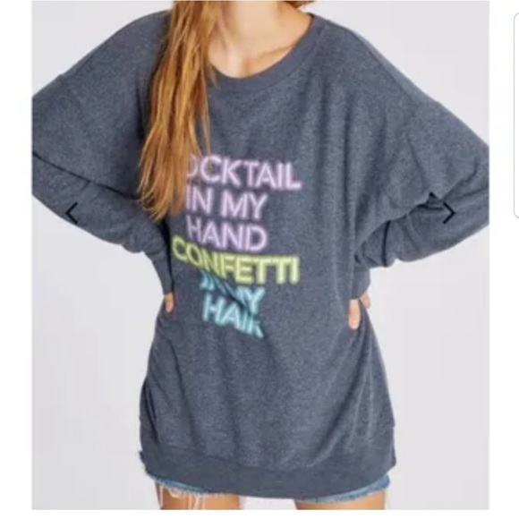 Wildfox Cocktail Confetti Oversized Roadtrip Jumper Tunic - Picture 4 of 10